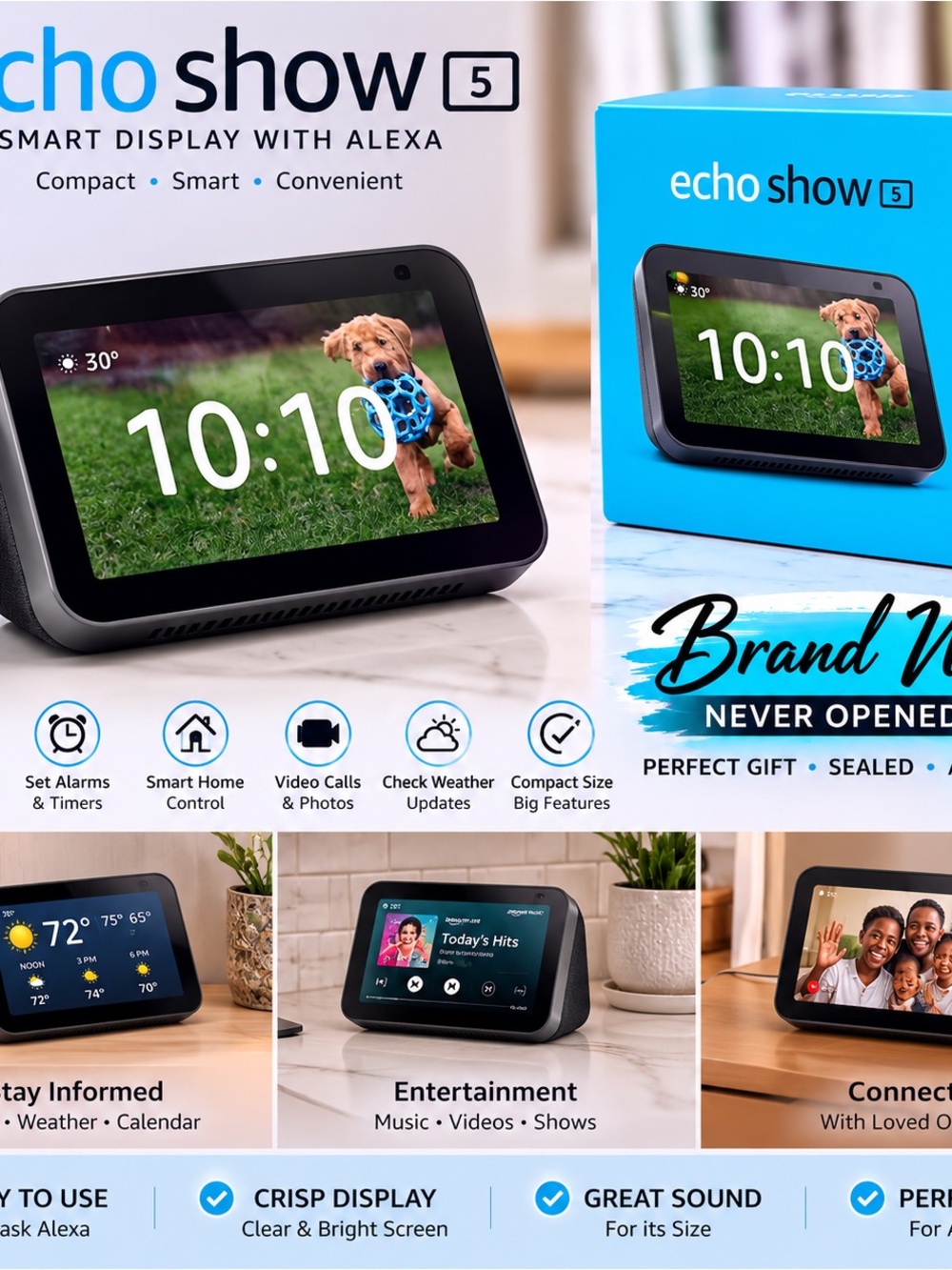 Amazon Echo Show 5 Smart Display - Black